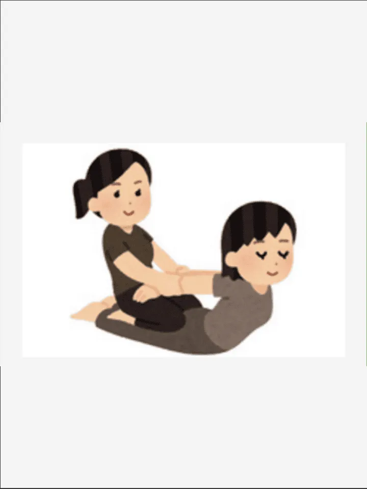 タイ古式マッサージの施術をしているイラスト